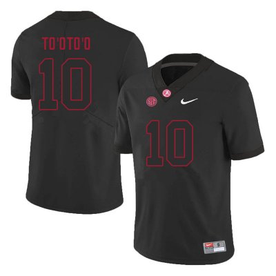 NCAA Men's Alabama Crimson Tide #10 Henry To'oTo'o Stitched College 2021 Nike Authentic Black Football Jersey BZ17R74OF